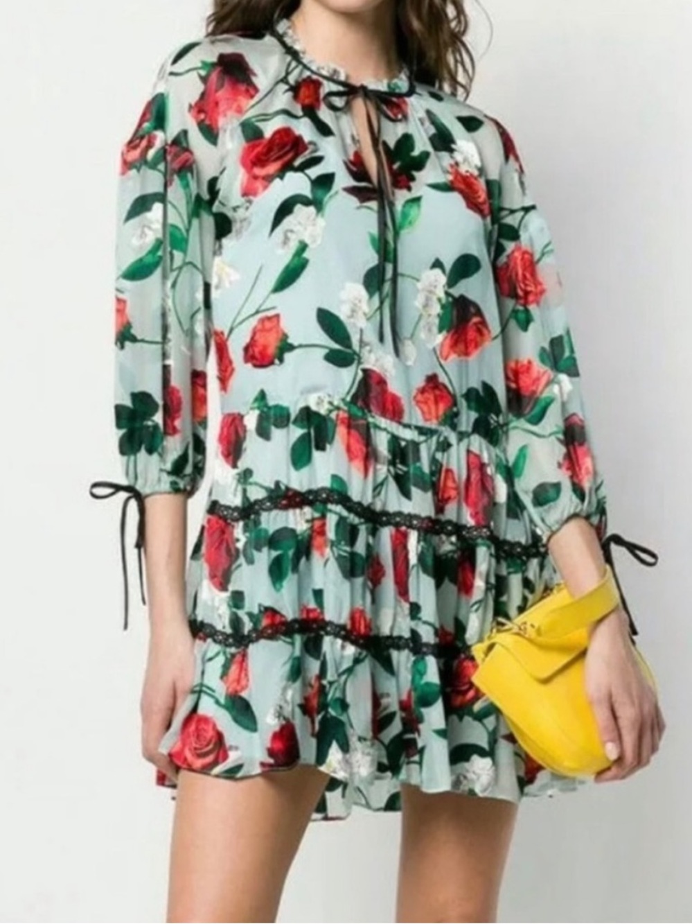 Alice + Olivia Arnette Rosebud Mini Dress